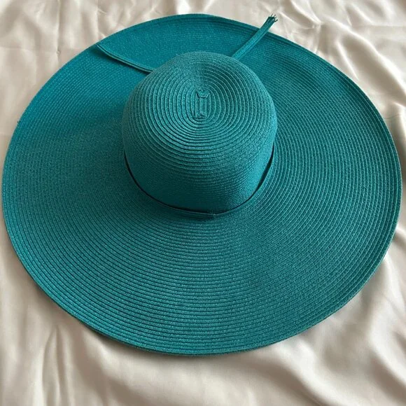 Teal Blue Sun Hat - U3i - Picture 3 of 12